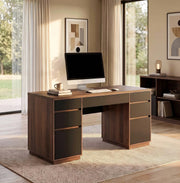 Executive Desk with File Drawers