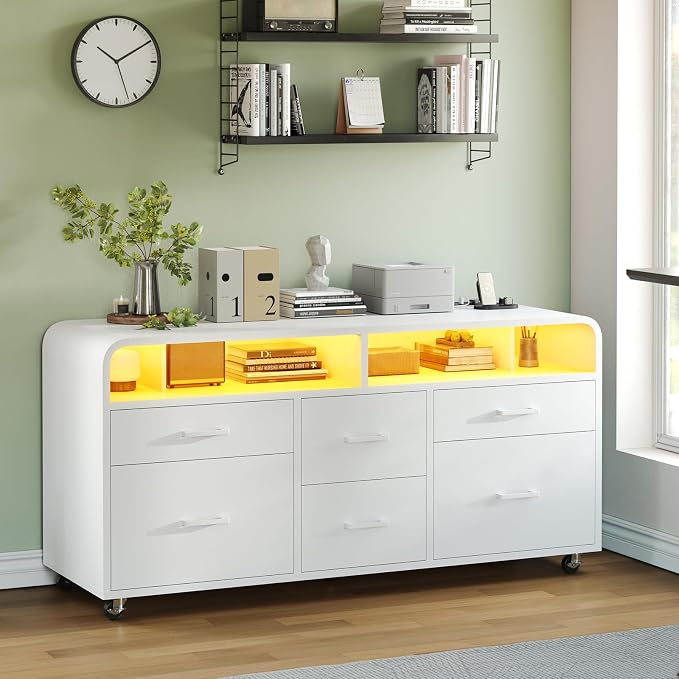 6-Drawer File Cabinet with Power Strip