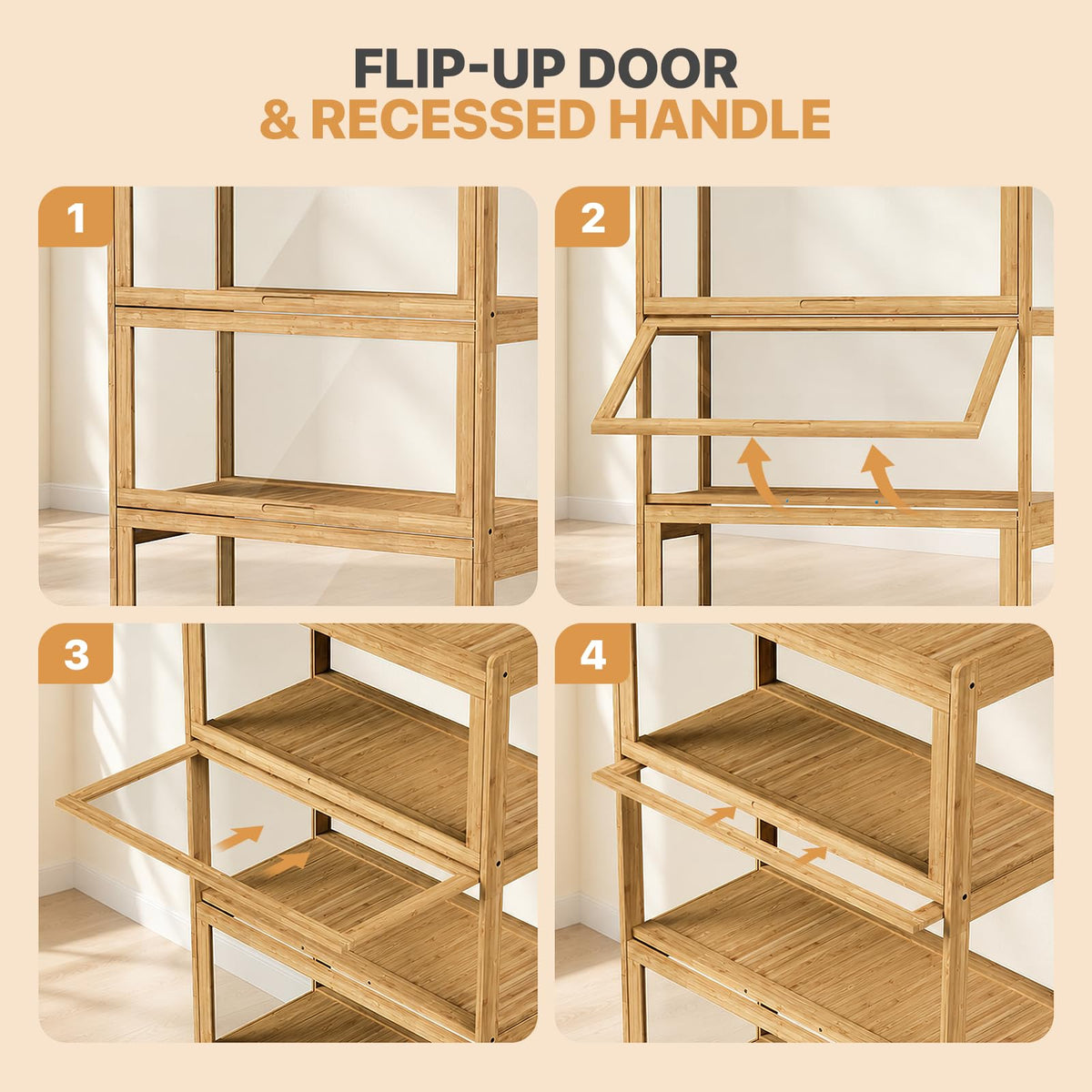 4-Tier Bamboo Display Cabinet