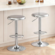 Adjustable Swivel Backless Metal Bar Stools (Set of 2)