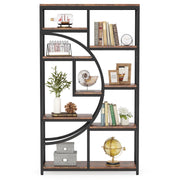 9-Shelf Etagere Bookcase with Metal Frame