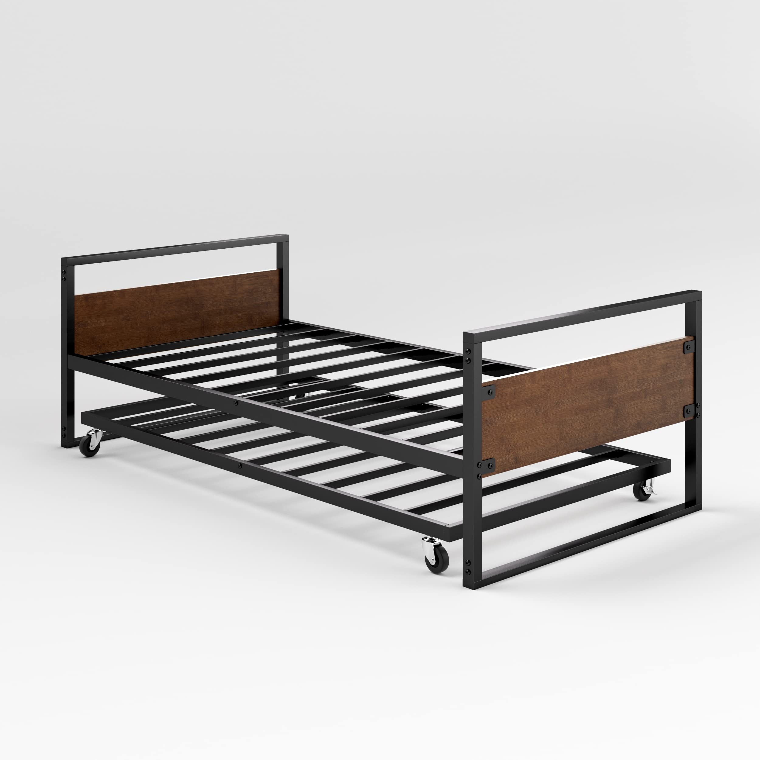 Twin Bamboo & Metal Daybed with Trundle