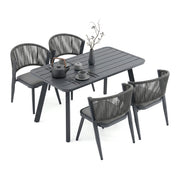 5-Piece Patio Dining Set with Wicker Chairs