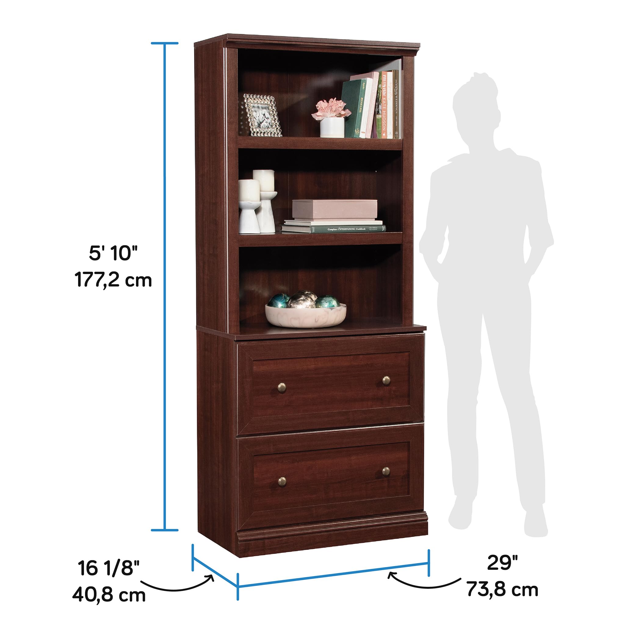 Sauder Miscellaneous Storage Library, in a Select Cherry Finish