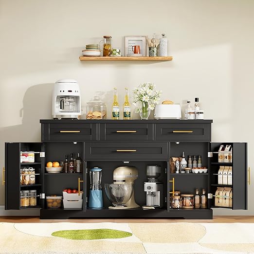 54" Buffet Cabinet with Storage & 4 Drawers