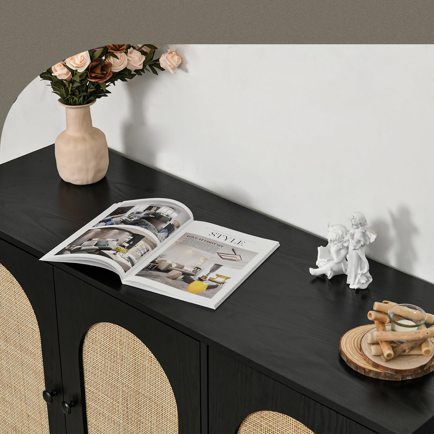Rattan Buffet Cabinet with Storage