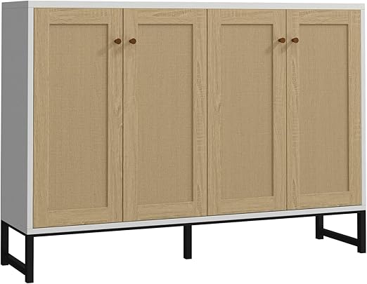 Rattan 4-Door Sideboard Cabinet