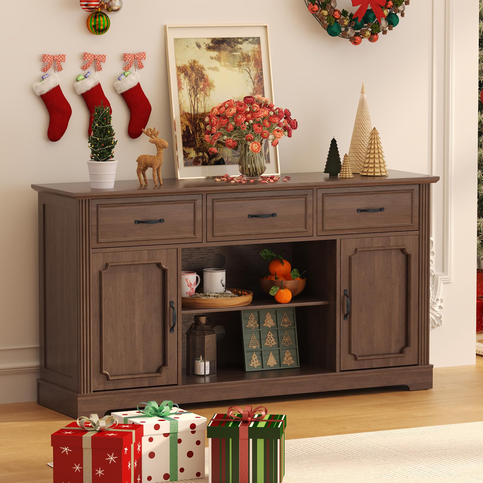 Mid-Century TV Stand with Storage for TVs up to 65"