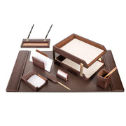 Leather Desk Set 10-Piece
