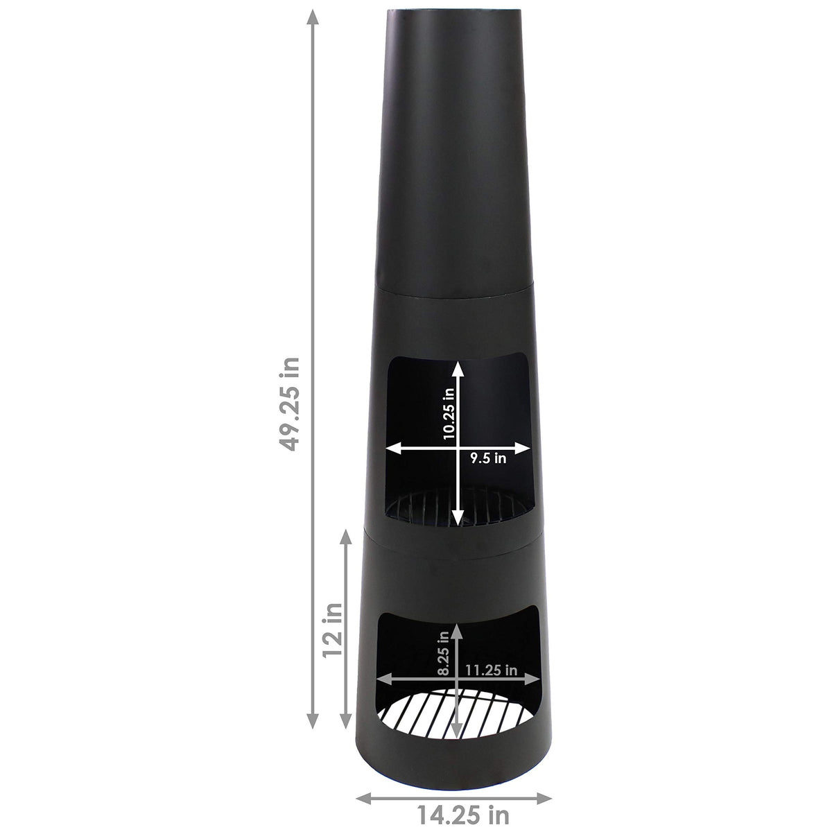 Sunnydaze Chiminea Outdoor Fireplace - Chiminea Fire Pit with Poker and Cover - Outdoor Wood-Burning Fire Pit - Black