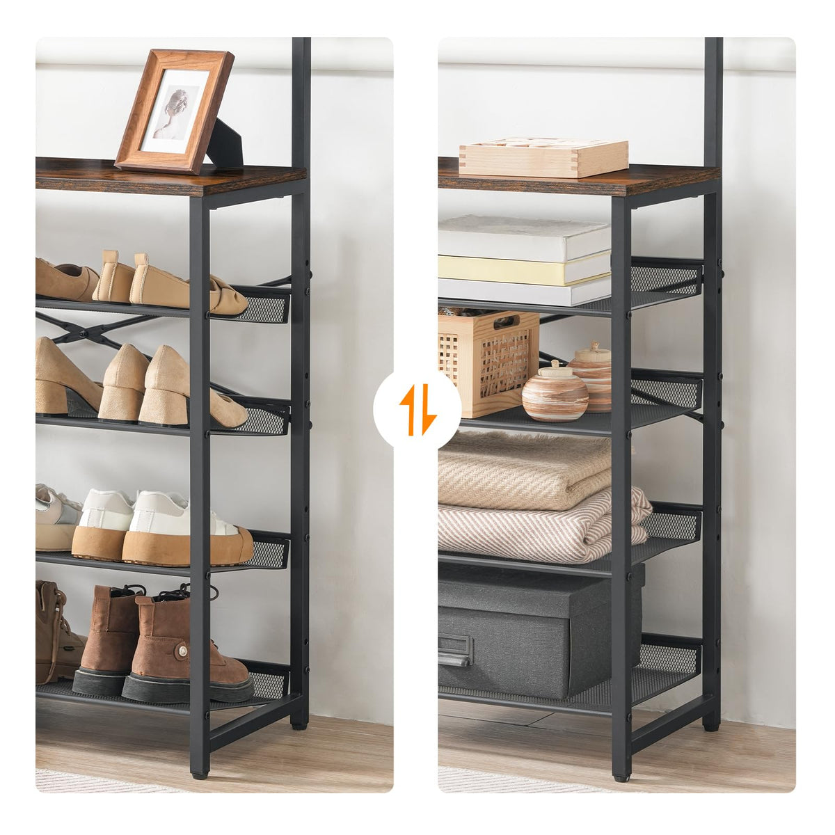 Hall Tree with Adjustable Shoe Storage