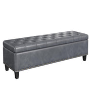 51-Inch Faux Leather Storage Ottoman Bench