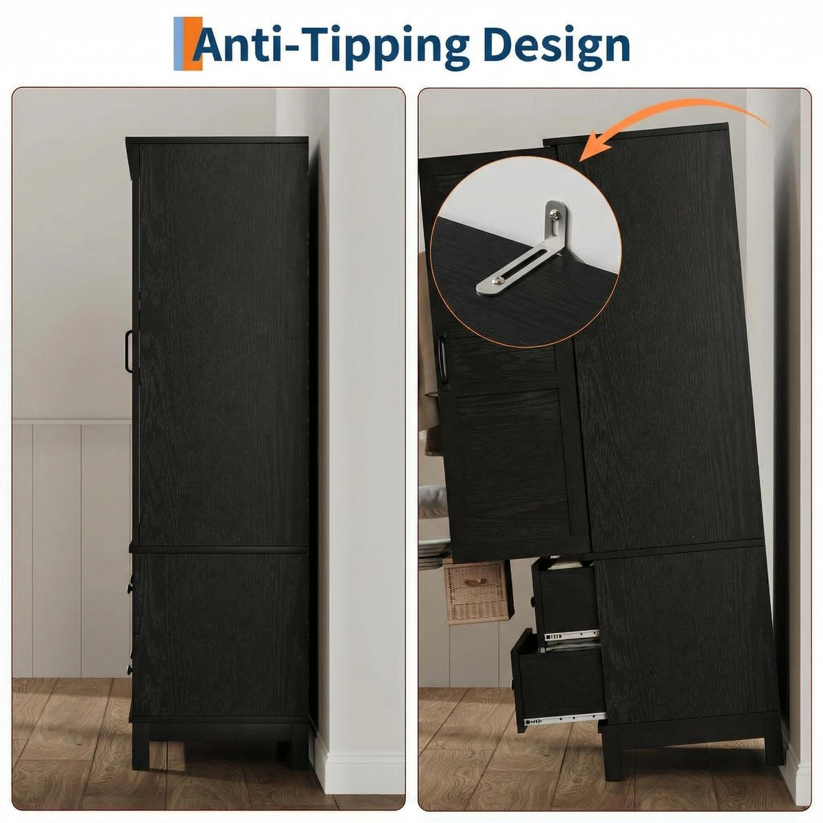 4-Door Wardrobe with Adjustable Shelf