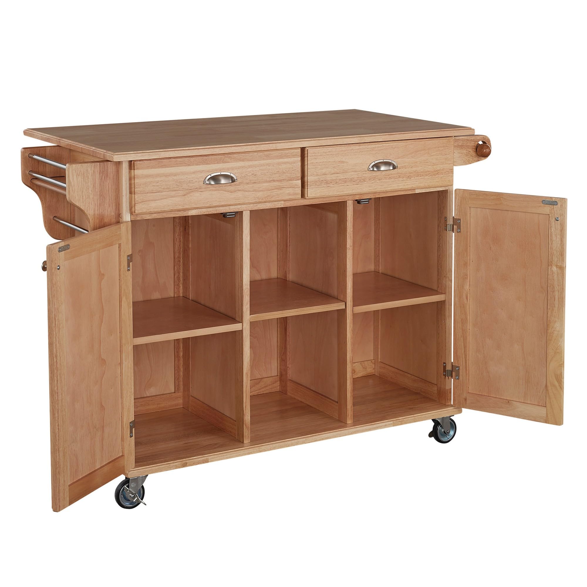 Homestyles General Line Natural Wood Mobile Kitchen Cart