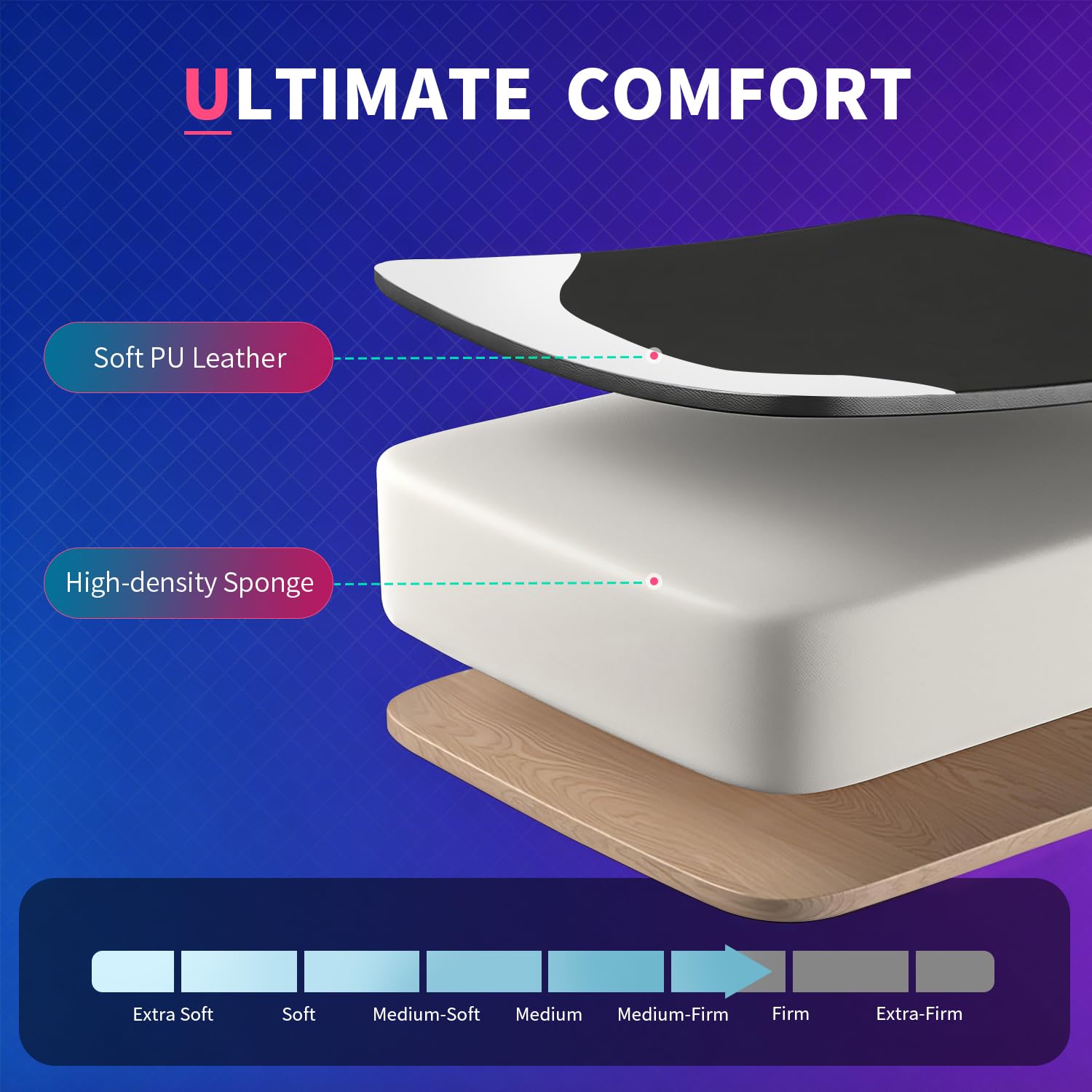 FDW Gaming Chair PU Leather Computer Chair Executive Headrest Lumbar Support Ergonomic Racing Desk Chair with Armrests 360° Swivel & Caster Five Star Metal Base for Office or Gaming