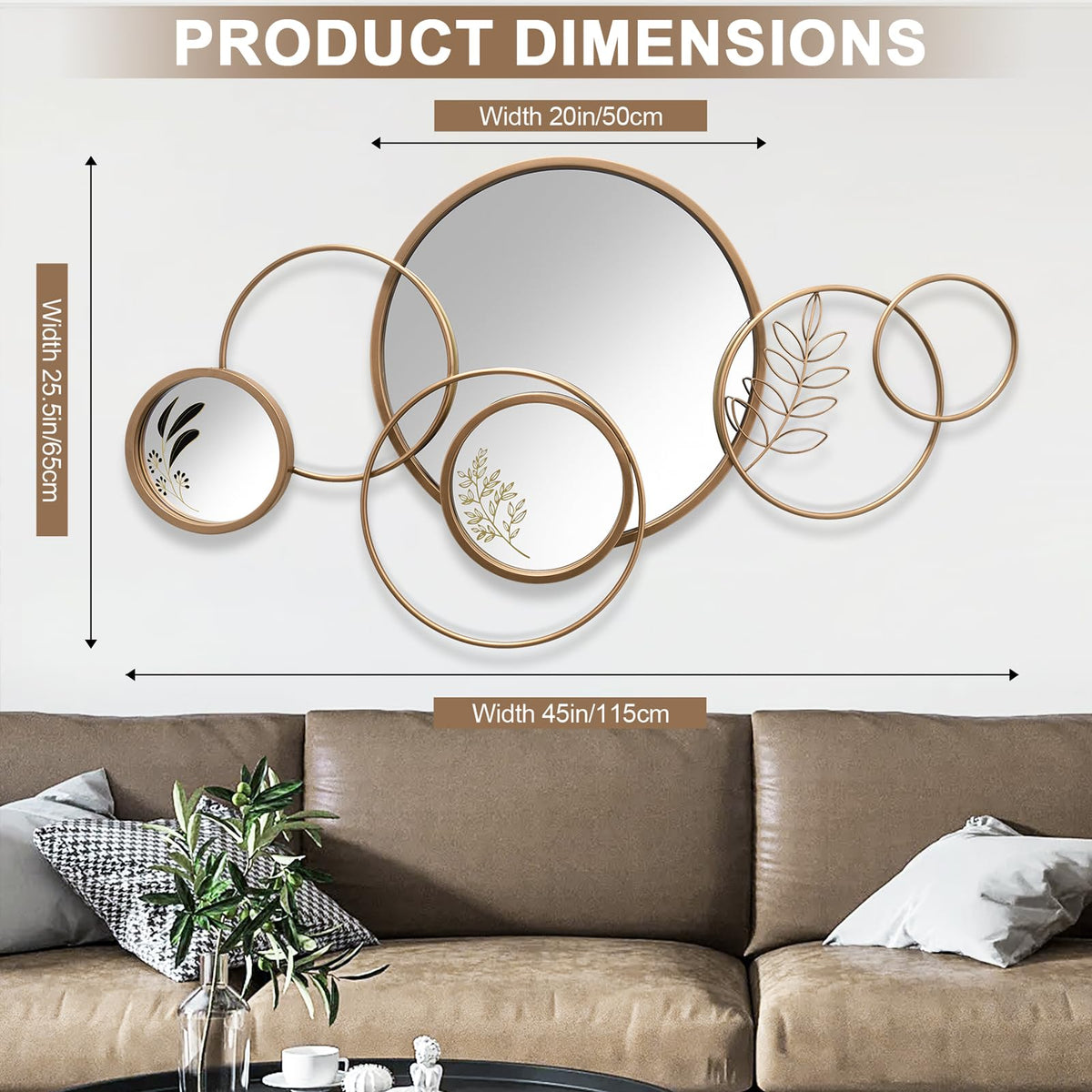 Gold Metal Frame Wall Mirror