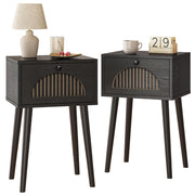 Nightstands Set of 2 with Fluted Door