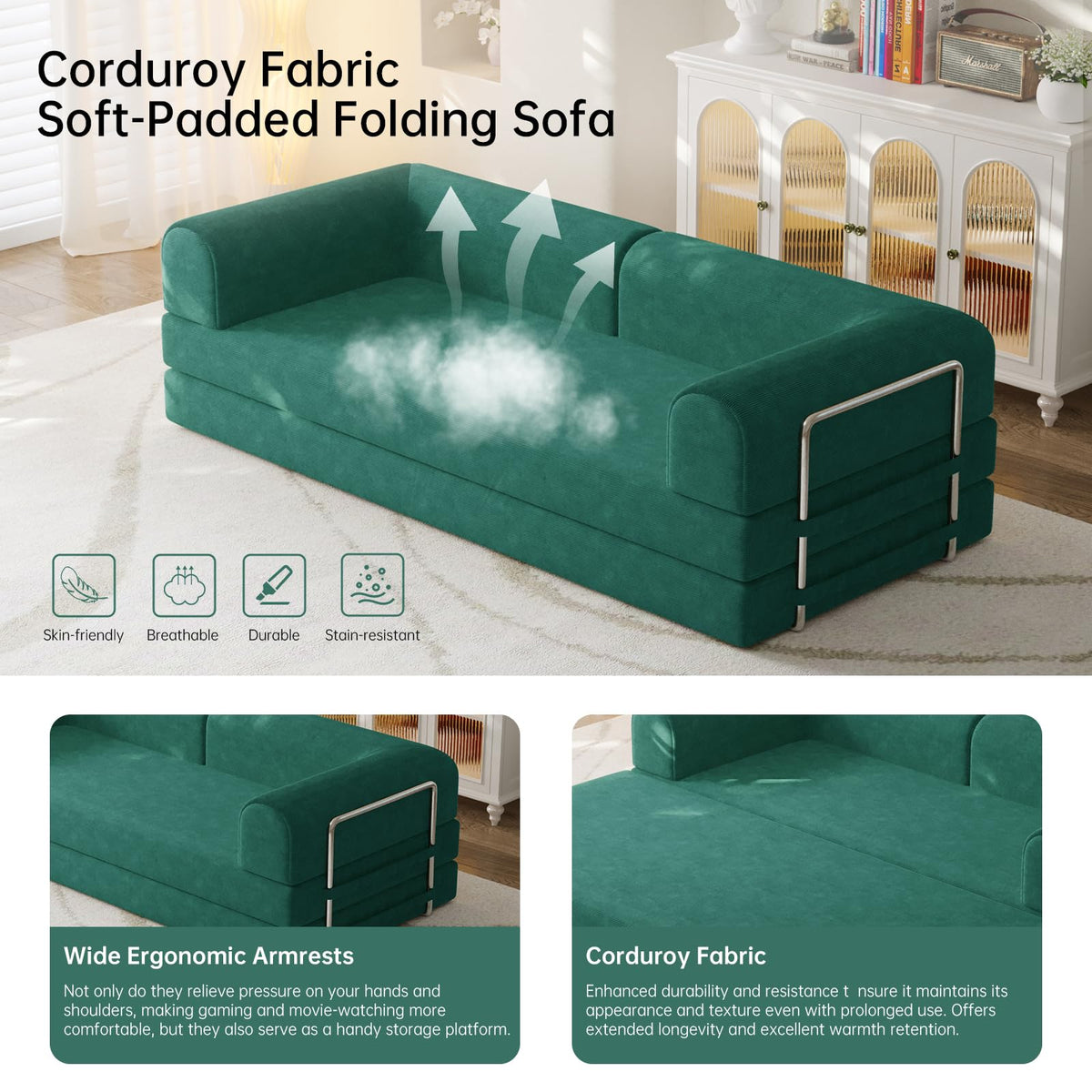 Corduroy Modular Sleeper Sofa