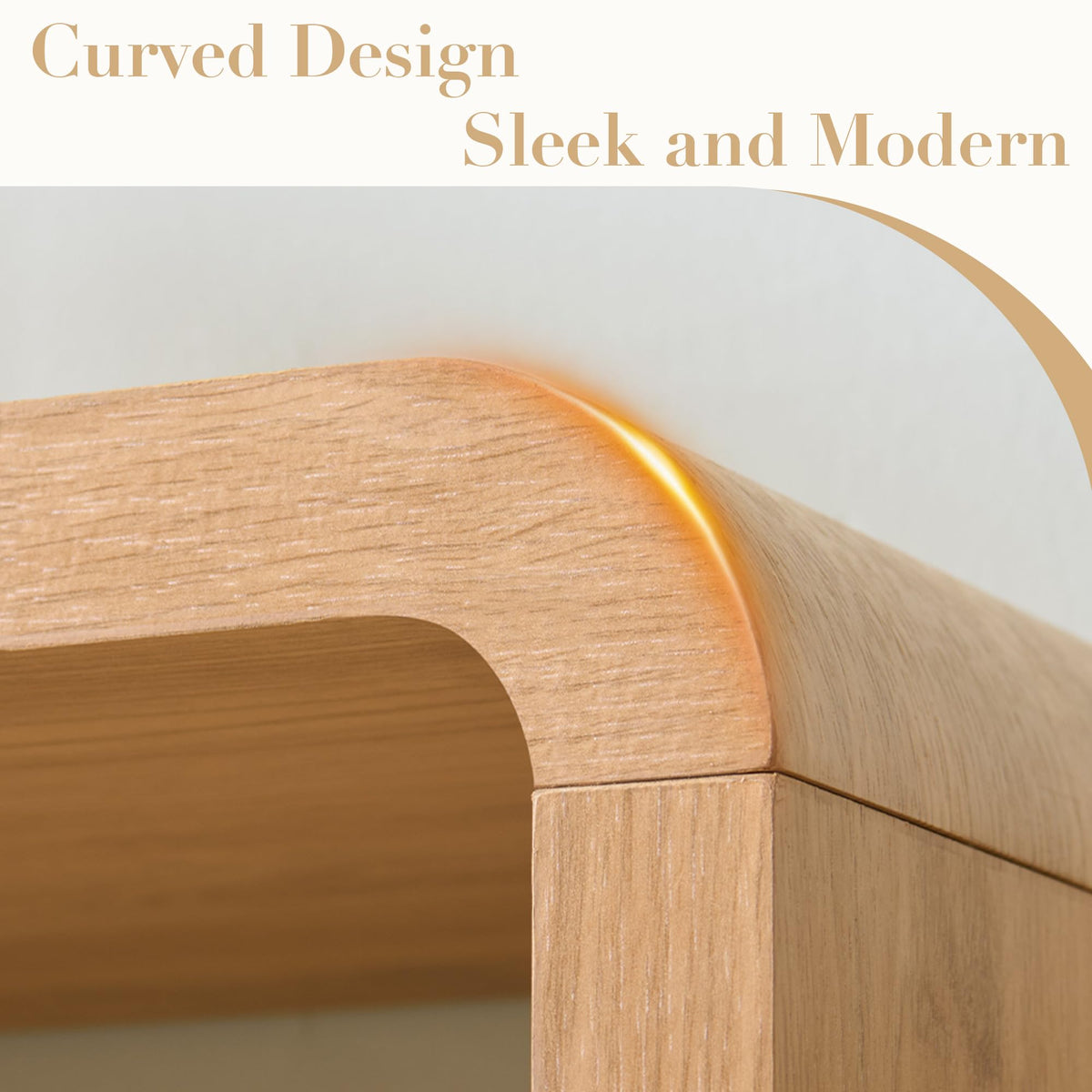 Curved Bookcase with Drawers
