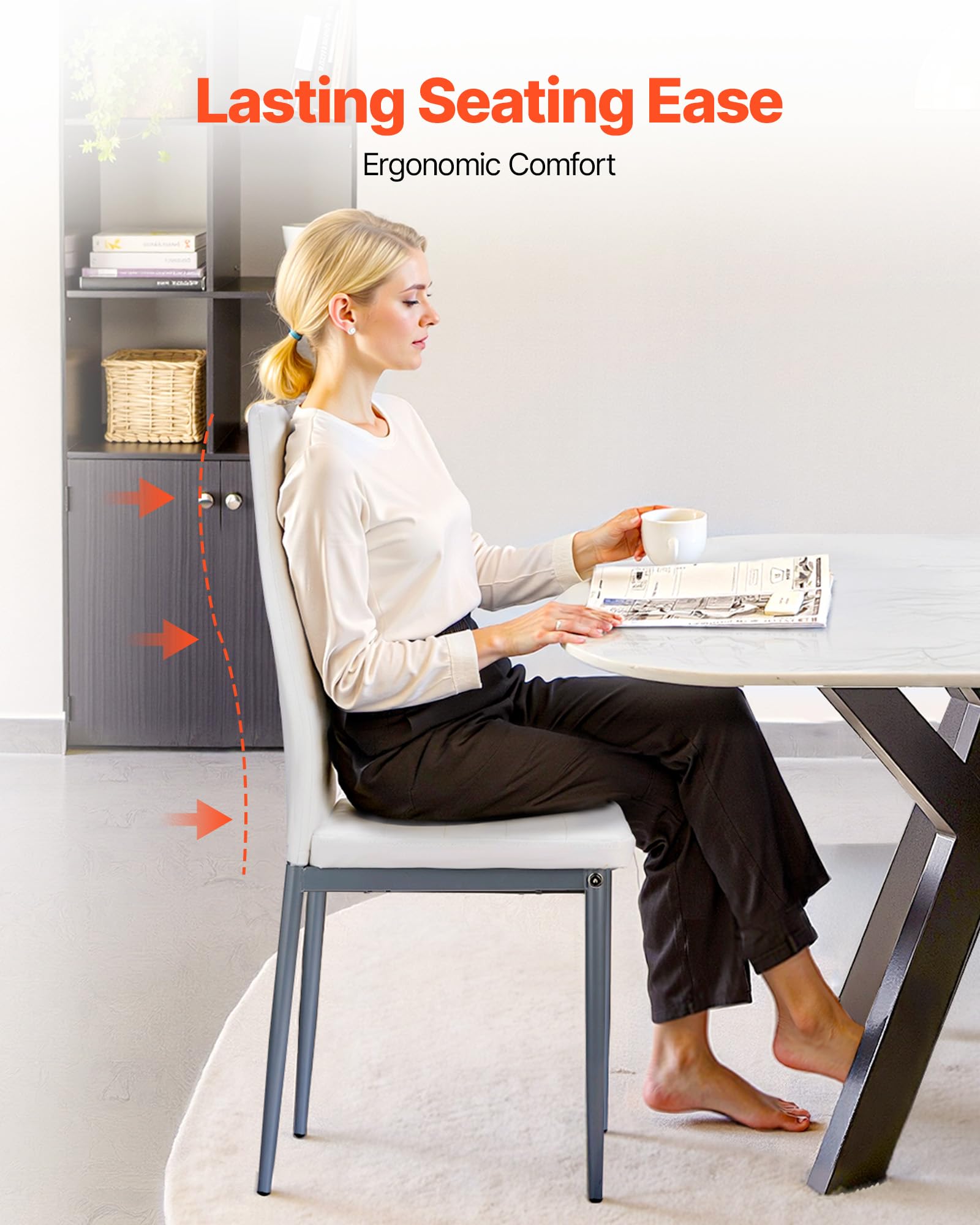 Modern Upholstered Dining Chairs with Metal Legs