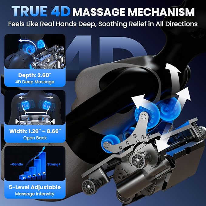4D Massage Chair Full Body – Zero Gravity SL-Track Recliner
