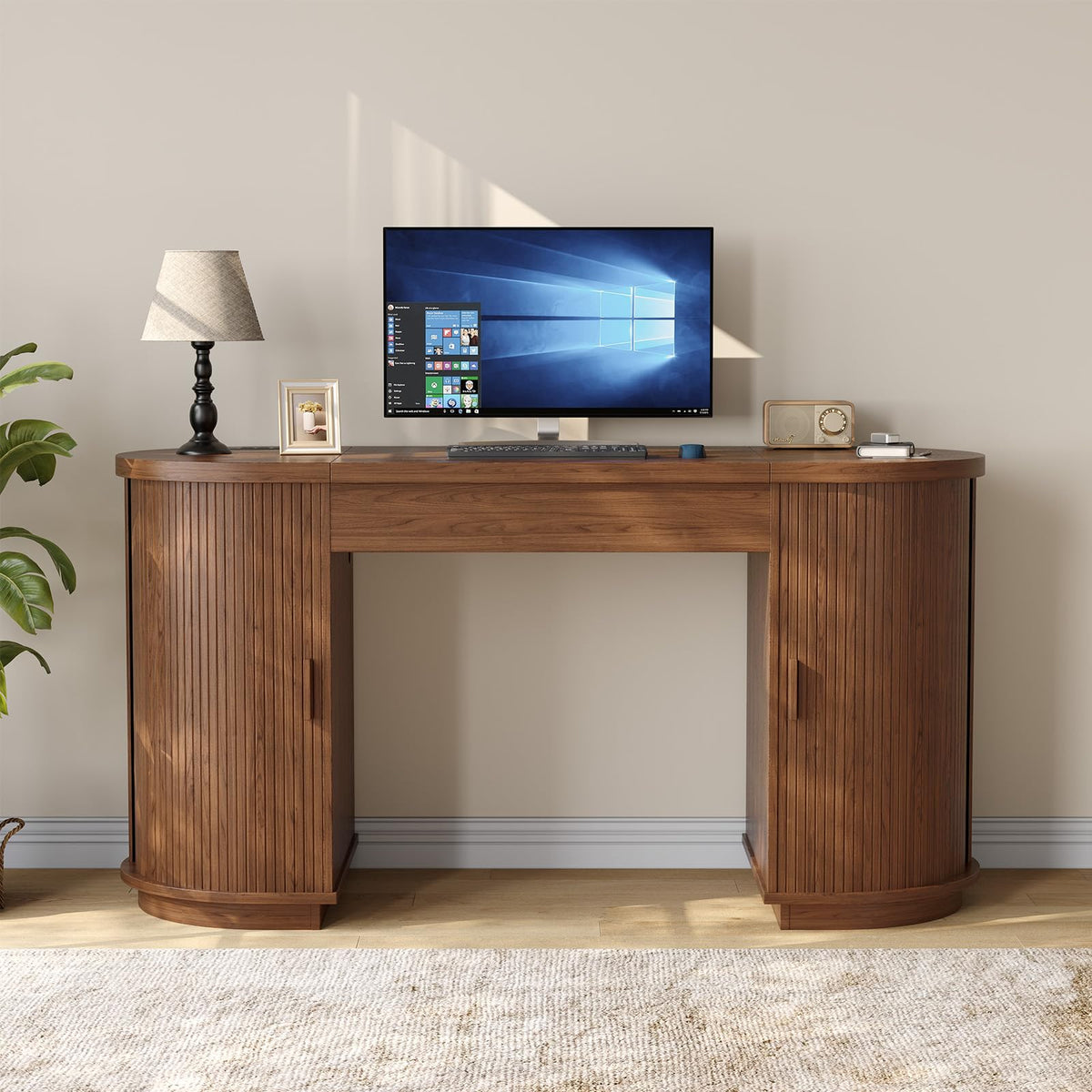 Lift-Top Desk with Charging Outlets