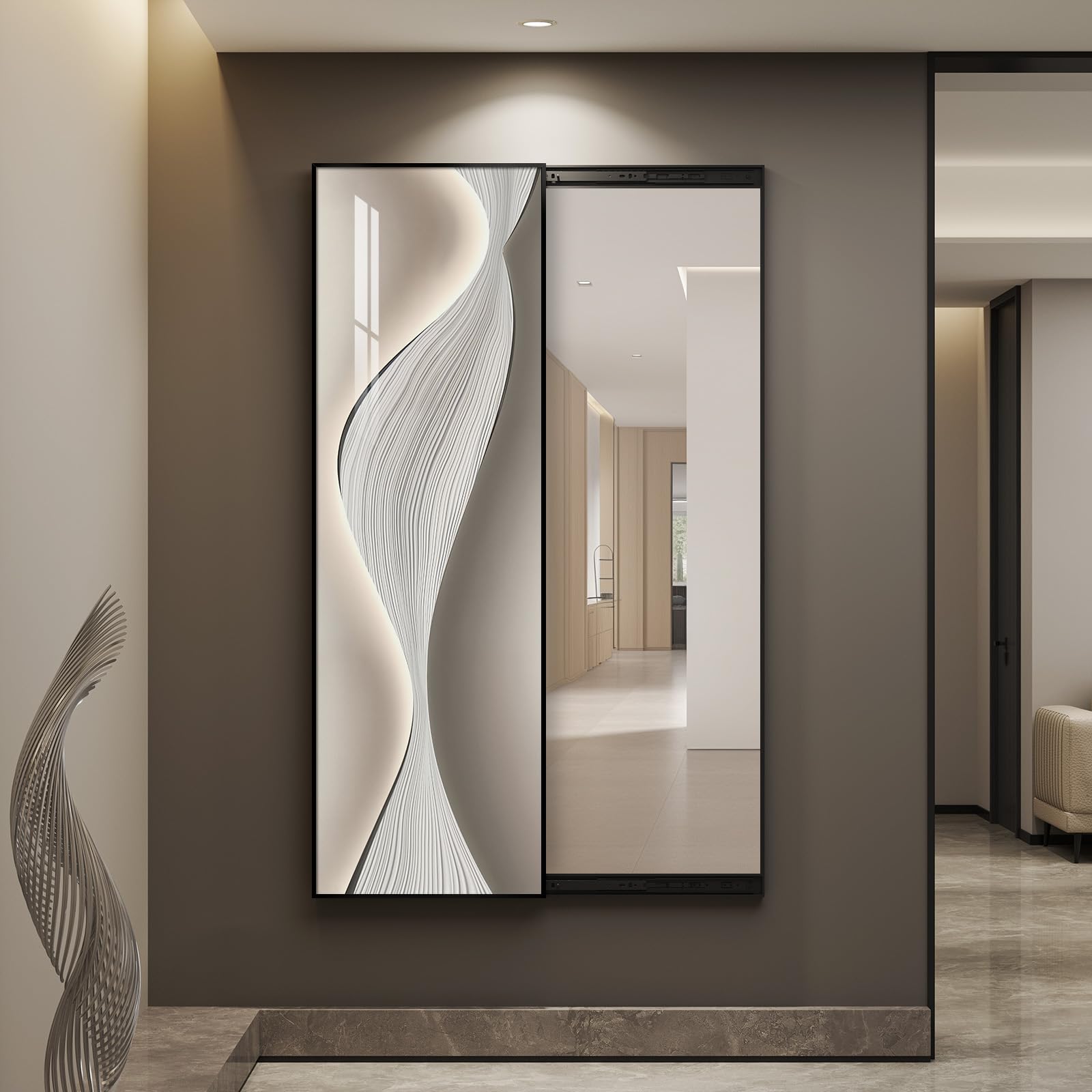 Sliding Full-Length Wall Mirror
