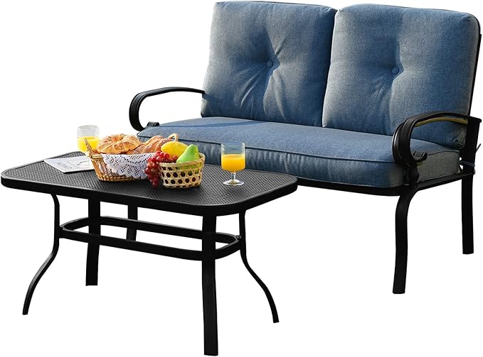 2-Piece Patio Loveseat & Coffee Table Set