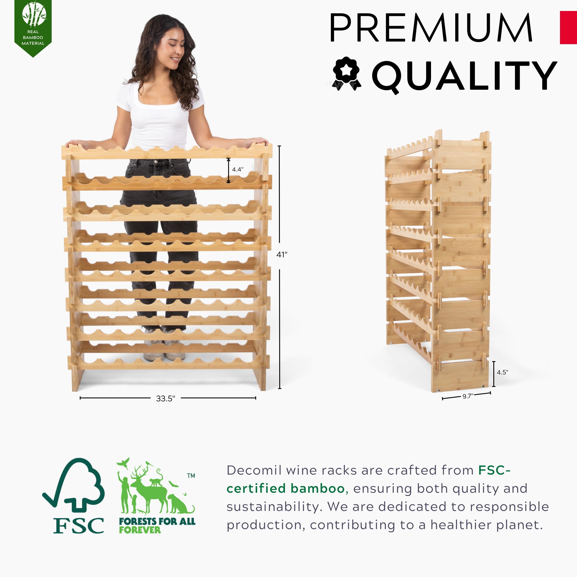 Bamboo Wine Rack – 72 Bottle