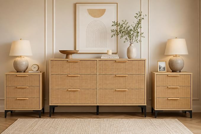3-Piece Fluted Bedroom Set