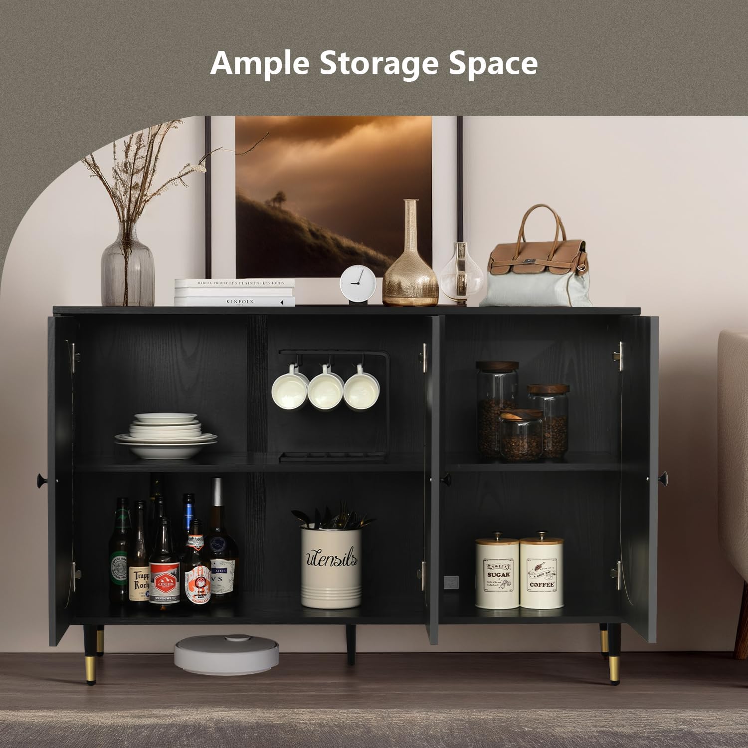 Rattan Buffet Cabinet with Storage