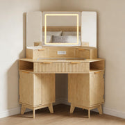 Fluted Corner Makeup Vanity