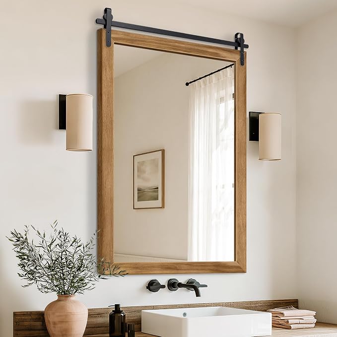 Rustic Barn Door Wall Mirror