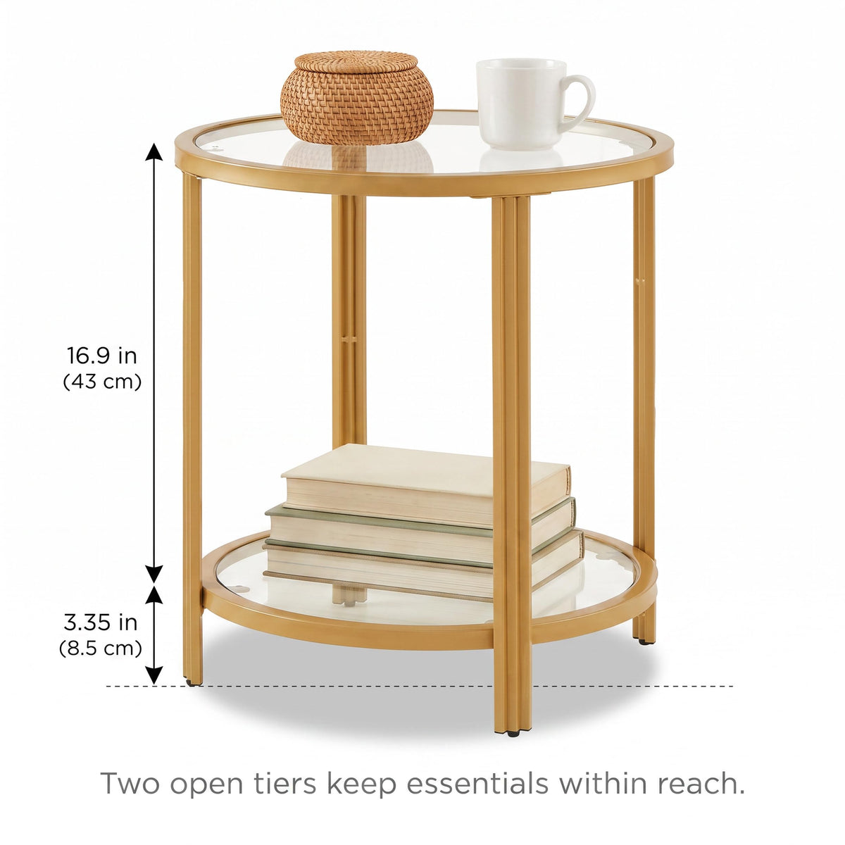 Round Glass End Table