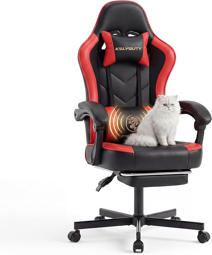 Ergonomic Gaming Chair with Footrest & Lumbar Support