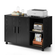Rolling Office Storage Cabinet with Doors & Shelves