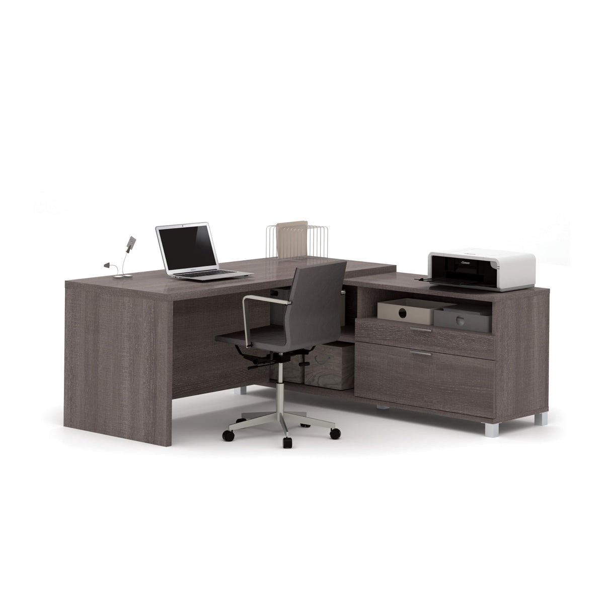 Reversible L-Shaped Desk with Storage