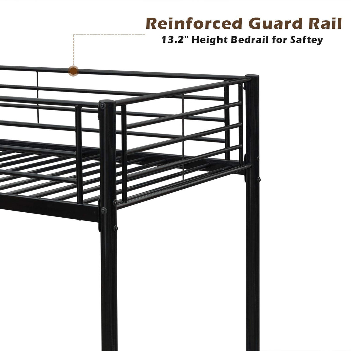 Black Twin Metal Loft Bed