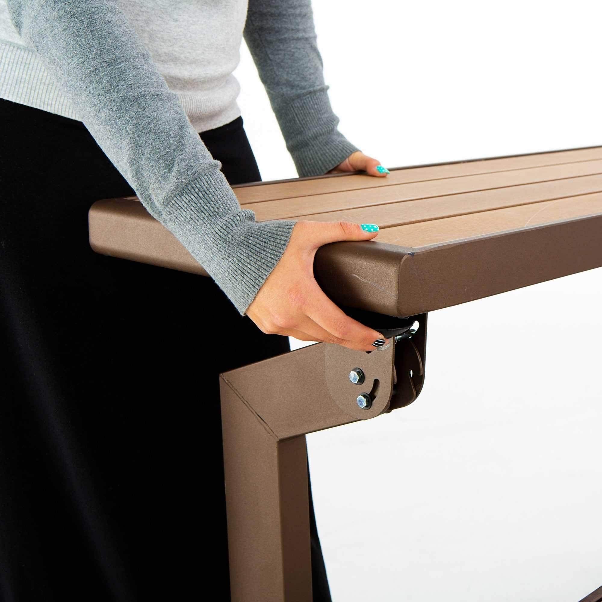 Convertible Bench Table – Faux Wood, Weather-Resistant