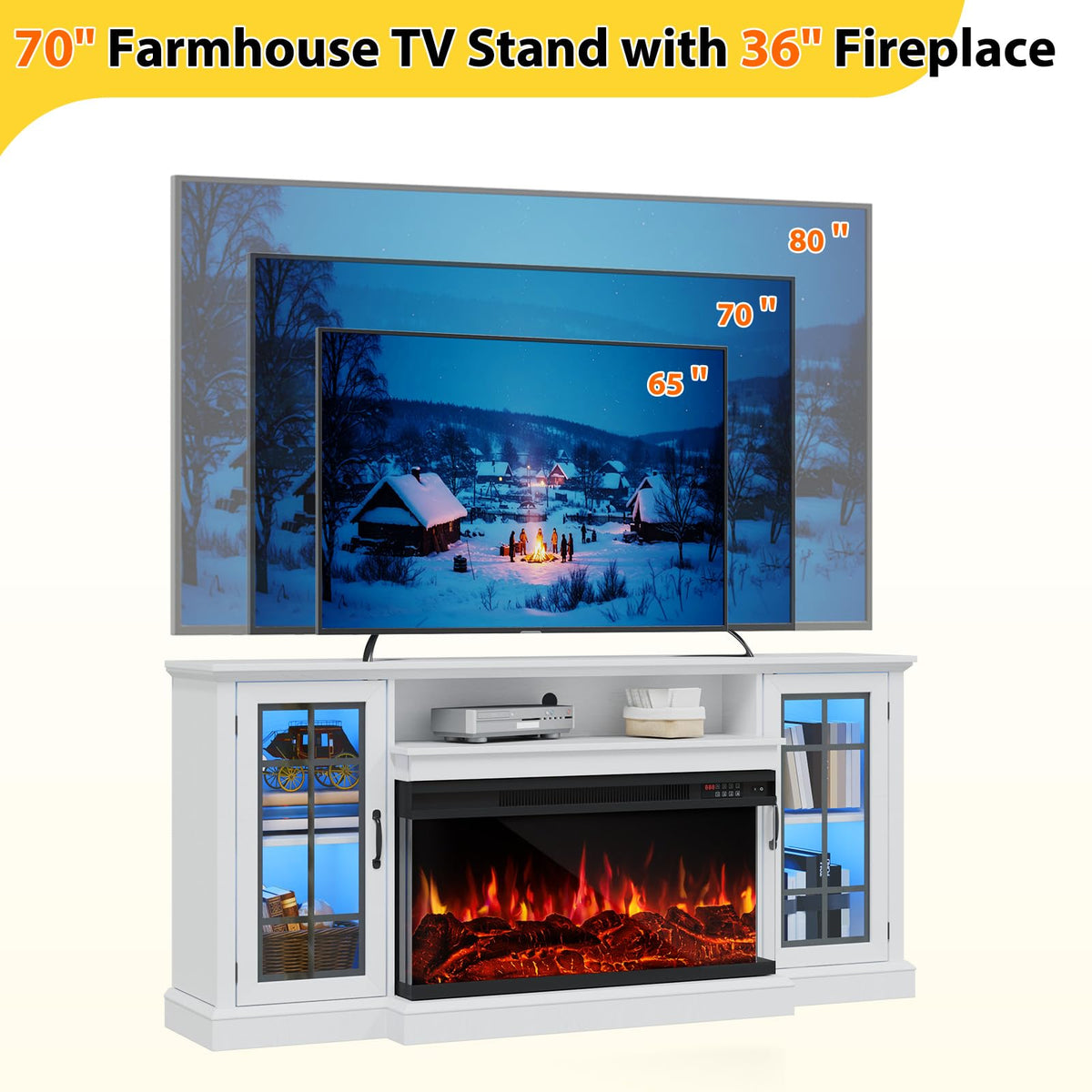 White Fireplace TV Stand