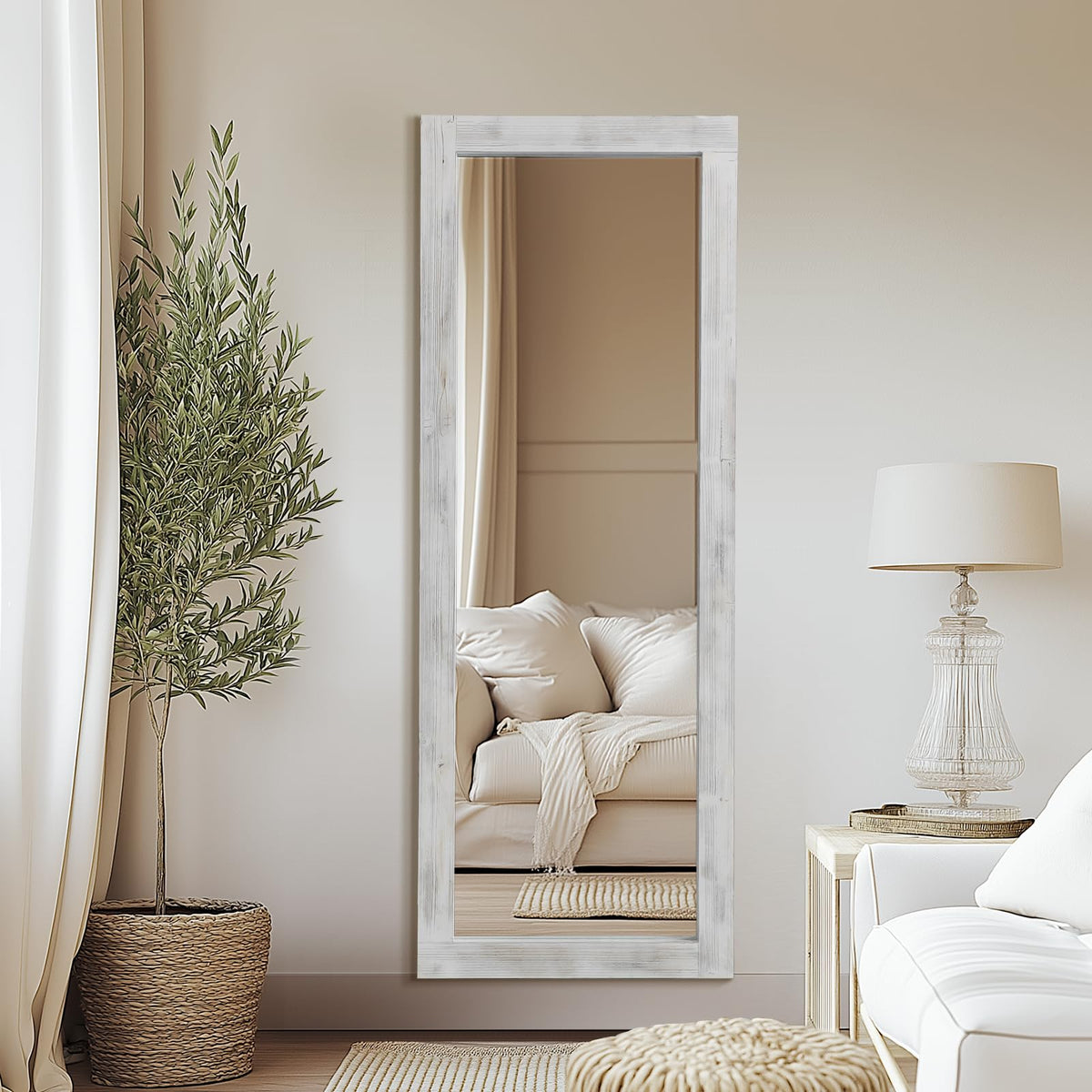 Rustic Wood Full-Length Mirror