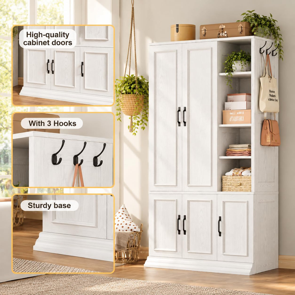 White 5-Door Wardrobe