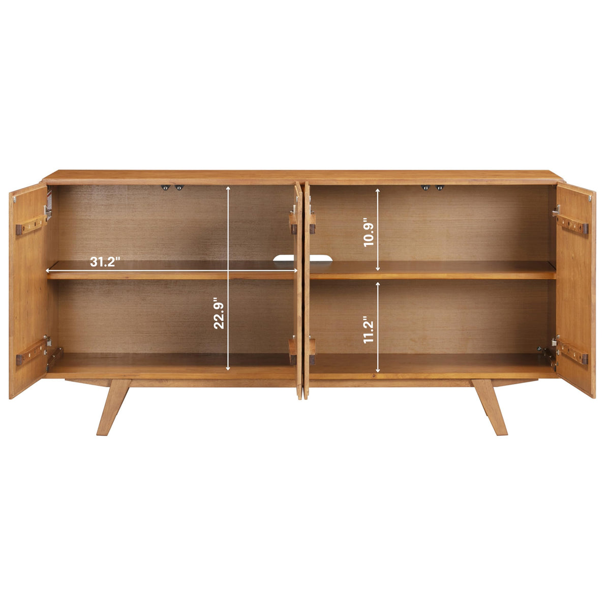 Solid Wood 4-Door Sideboard