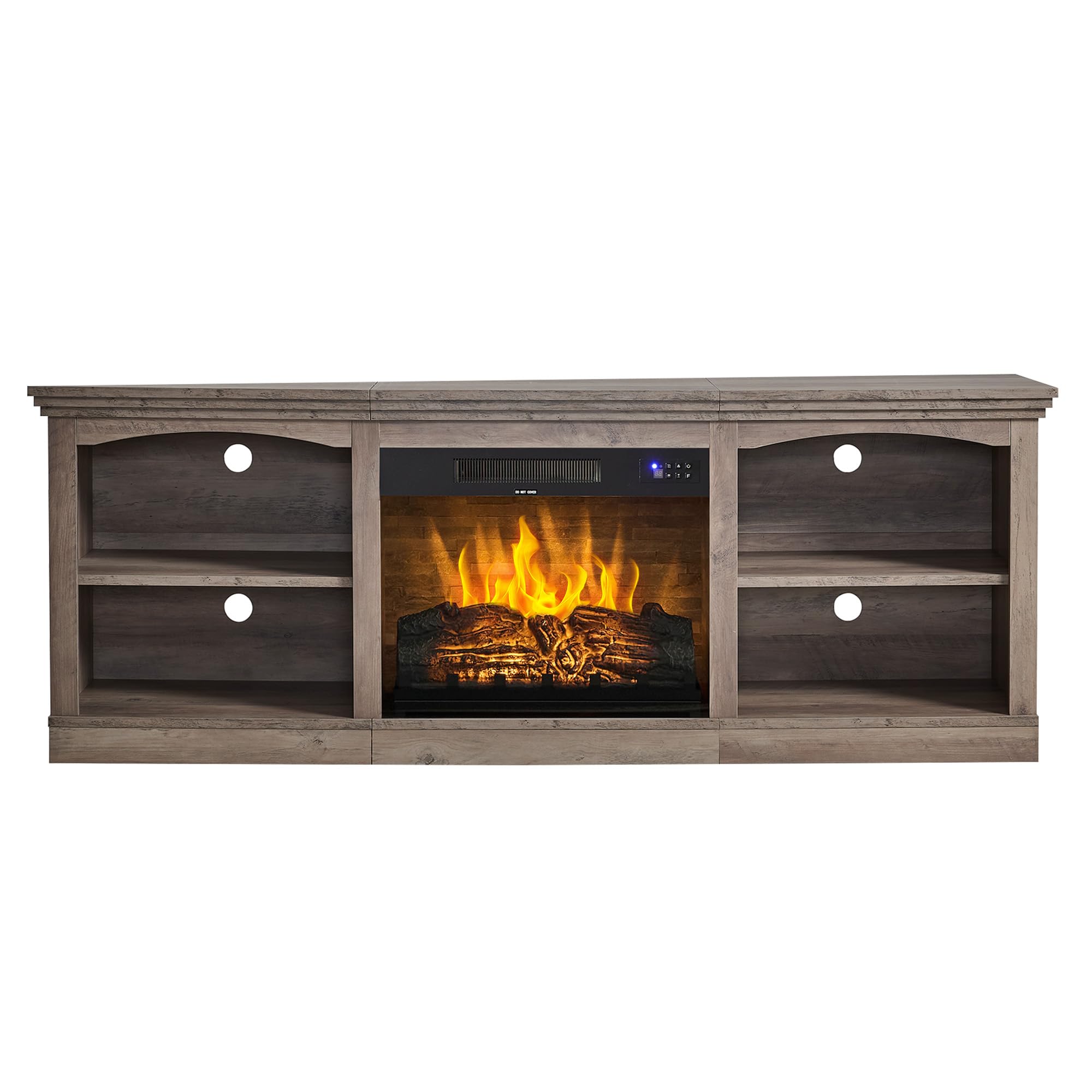 70" Fireplace TV Stand with Electric Fireplace & Storage