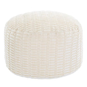 Round Faux Fur Pouf Ottoman Cover – Unstuffed