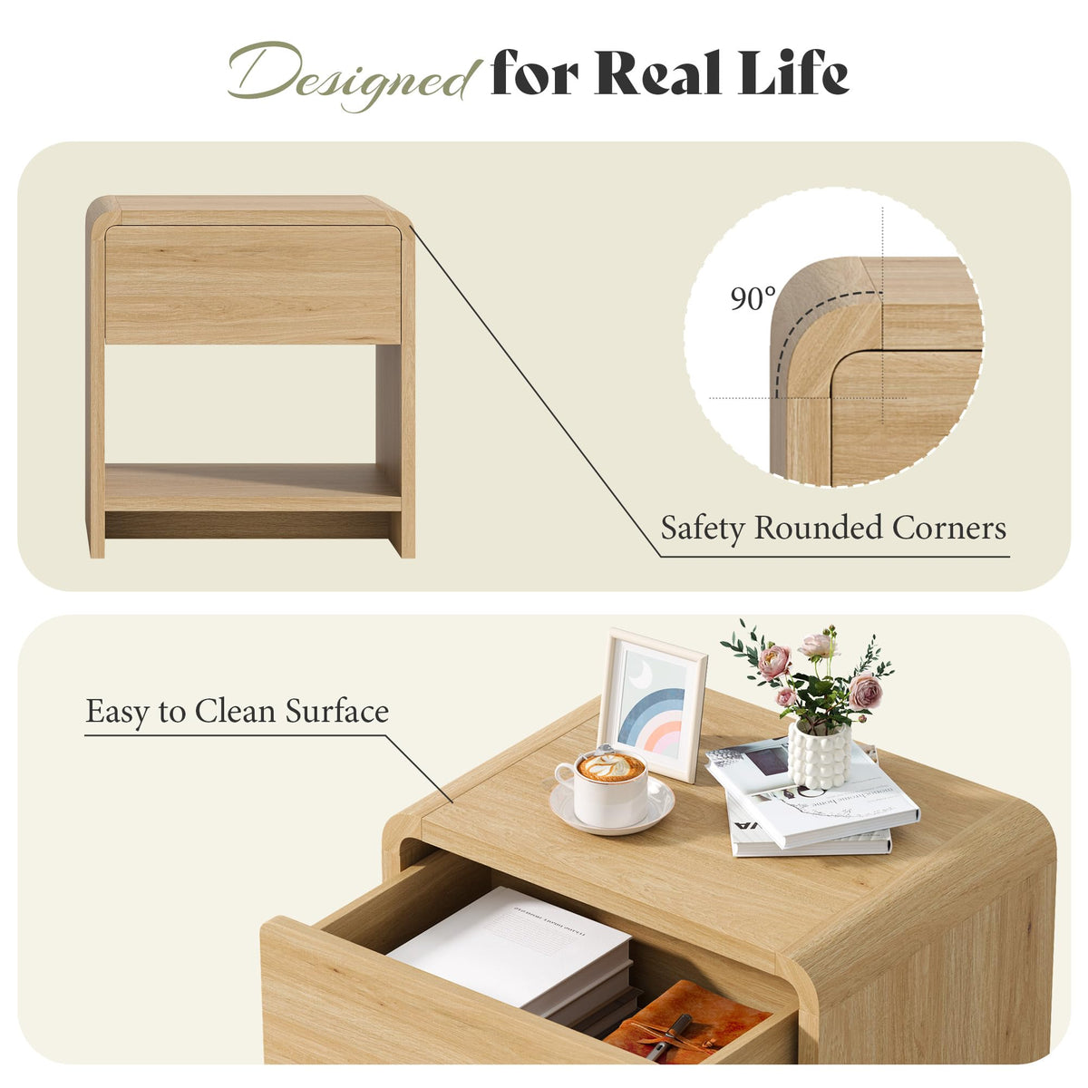 3-Piece Coffee Table Set with Drawers