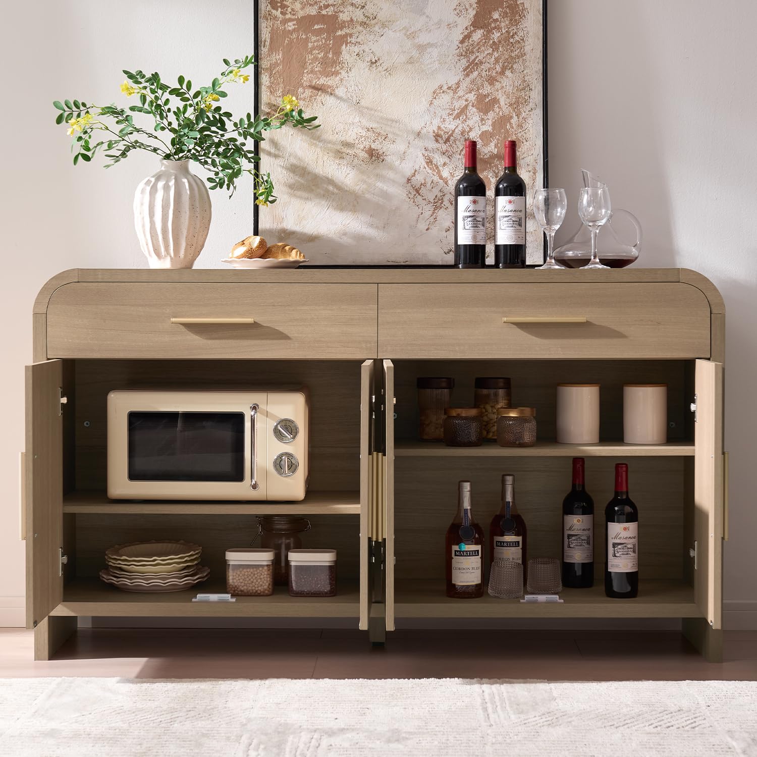 59" Sideboard Buffet Cabinet with Adjustable Shelves