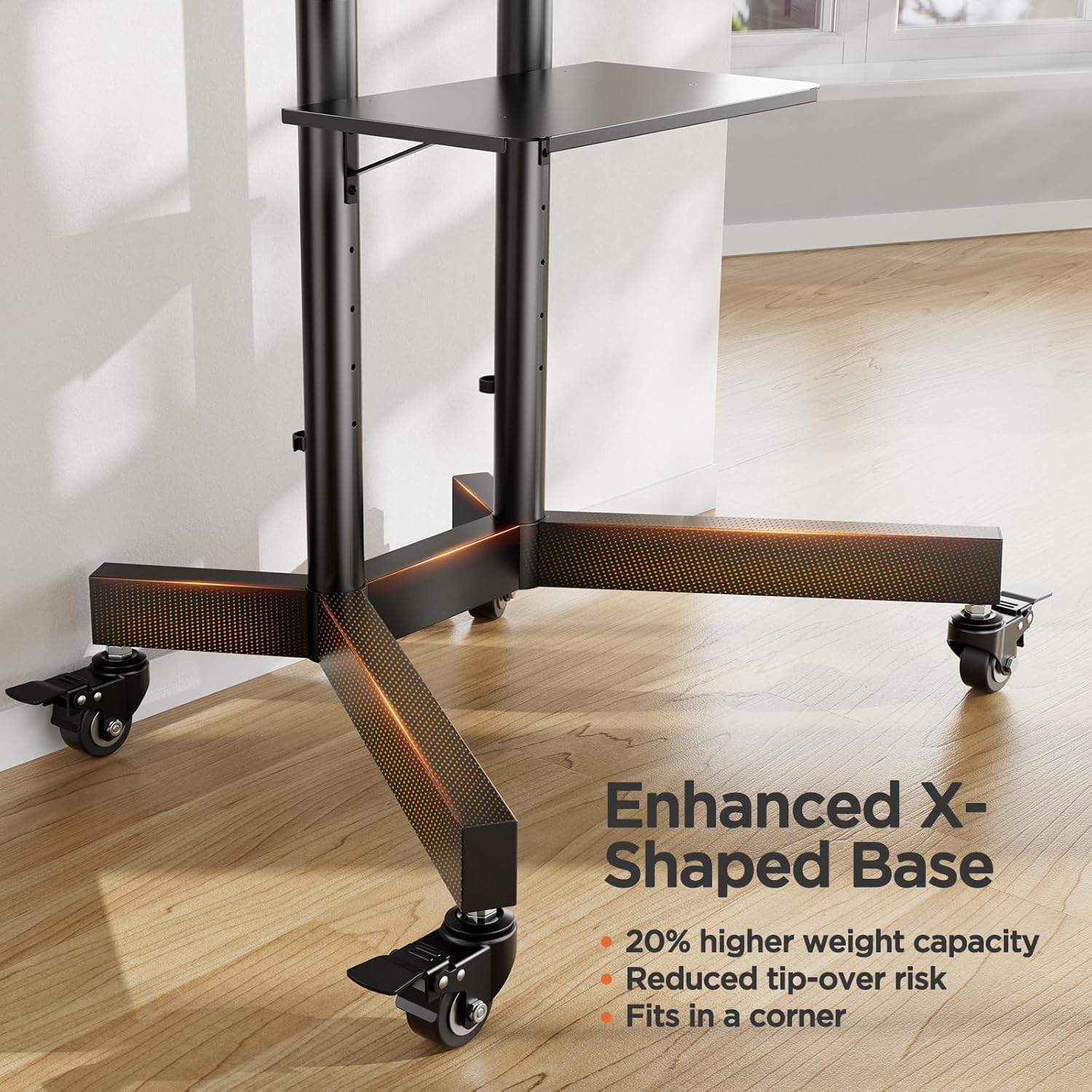 Rolling TV Stand with Wheels for 32–85 Inch TVs
