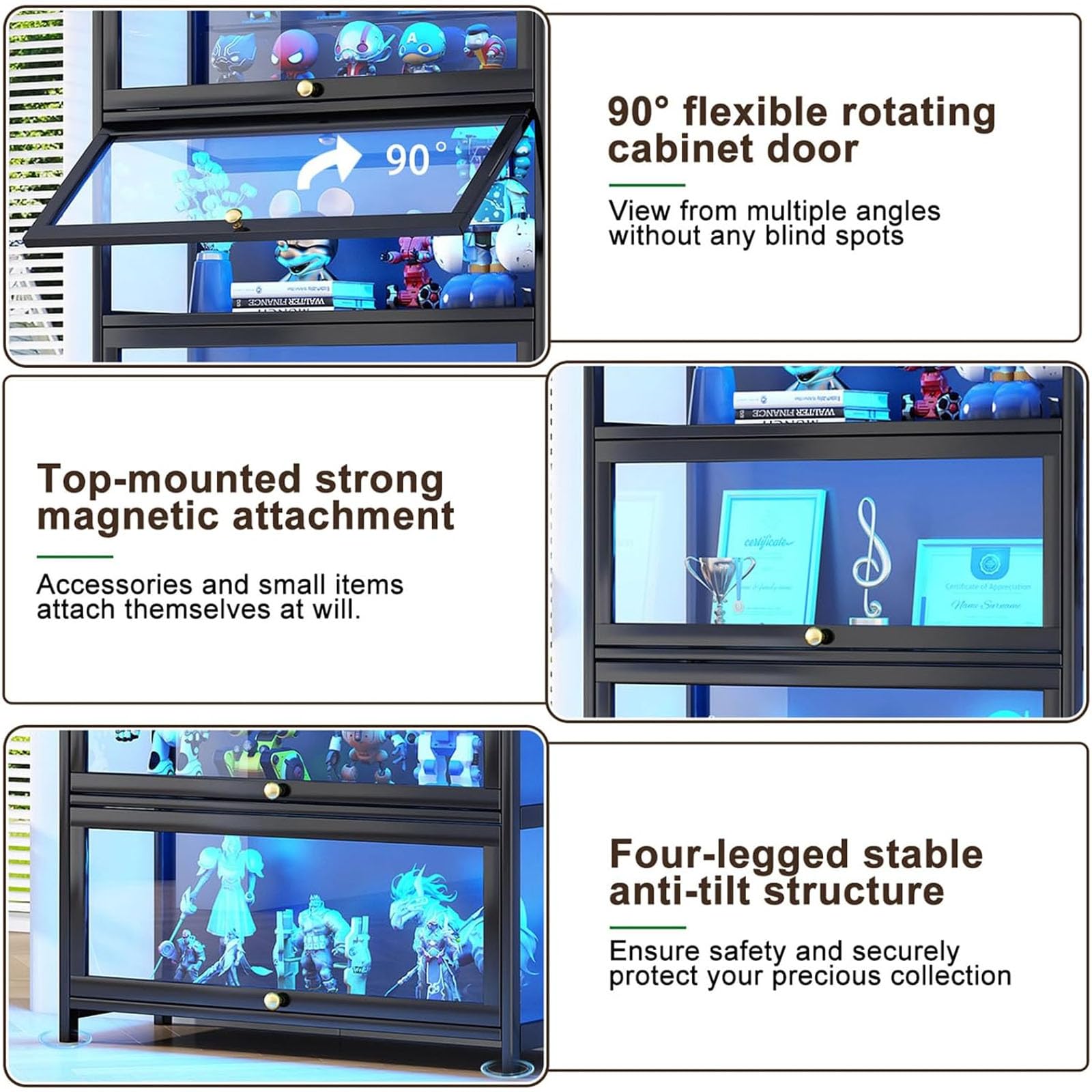 5-Tier Display Cabinet with Acrylic Glass Doors