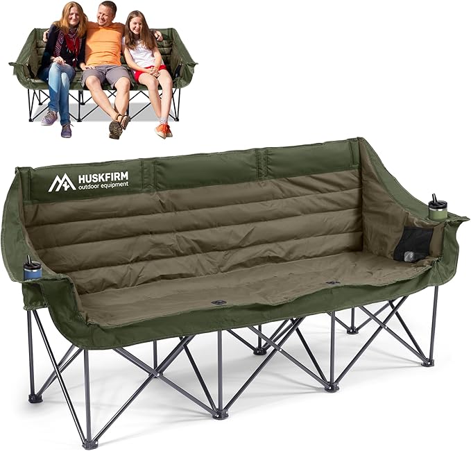 3-Person Folding Camping Loveseat Chair